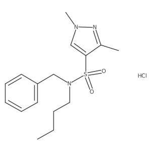 N-benzyl-N-butyl-1,3-dimethyl-1H-pyrazole-4-sulfonamide hydrochloride结构式