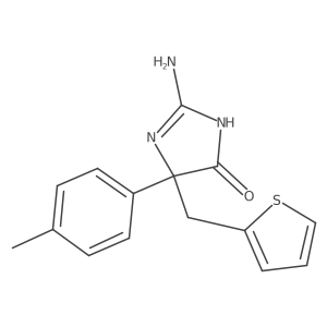 2-amino-5-(4-methylphenyl)-5-[(thiophen-2-yl)methyl]-4,5-dihydro-1H-imidazol-4-one结构式