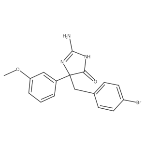 2-Amino-5-[(4-bromophenyl)methyl]-5-(3-methoxyphenyl)-4,5-dihydro-1H-imidazol-4-one Structure