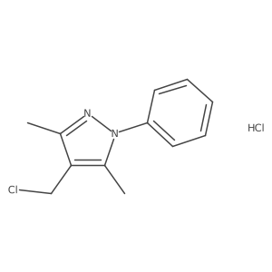 4-(chloromethyl)-3,5-dimethyl-1-phenyl-1H-pyrazole hydrochloride结构式