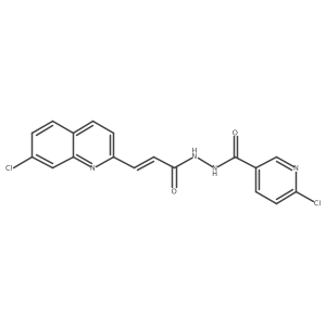 6-chloro-N'-[3-(7-chloroquinolin-2-yl)prop-2-enoyl]pyridine-3-carbohydrazide结构式