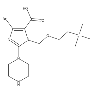 4-Bromo-2-(piperazin-1-yl)-1-((2-(trimethylsilyl)ethoxy)methyl)-1H-imidazole-5-carboxylic acid Structure