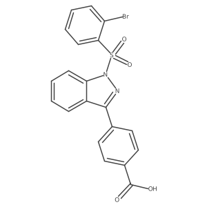 4-[1-[(2-Bromophenyl)sulfonyl]-1H-indazol-3-yl]benzoic acid结构式