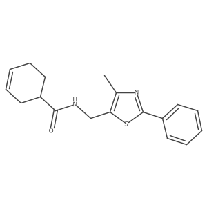 N-((4-methyl-2-phenylthiazol-5-yl)methyl)cyclohex-3-enecarboxamide结构式