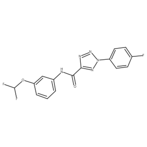 N-(3-(difluoromethoxy)phenyl)-2-(4-fluorophenyl)-2H-tetrazole-5-carboxamide结构式