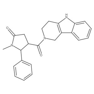 1-methyl-5-phenyl-4-(1,3,4,5-tetrahydro-2H-pyrido[4,3-b]indol-2-ylcarbonyl)-2-pyrrolidinone结构式
