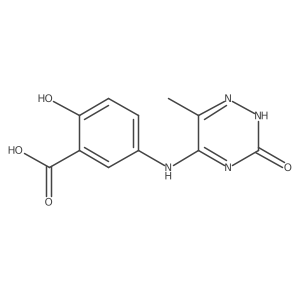 2-Hydroxy-5-[(6-methyl-3-oxo-2,3-dihydro-1,2,4-triazin-5-yl)amino]benzoic acid Structure