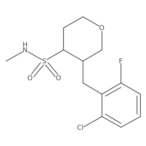 3-(2-chloro-6-fluorobenzyl)-N-methyltetrahydro-2H-pyran-4-sulfonamide结构式