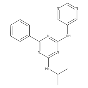N2-(1-methylethyl)-6-phenyl-N4-5-pyrimidinyl-1,3,5-triazine-2,4-diamine结构式