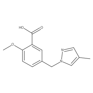2-Methoxy-5-((4-methyl-1H-pyrazol-1-yl)methyl)benzoic acid Structure