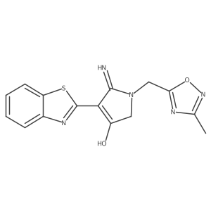 4-(1,3-benzothiazol-2-yl)-5-imino-1-[(3-methyl-1,2,4-oxadiazol-5-yl)methyl]-2,5-dihydro-1H-pyrrol-3-ol Structure