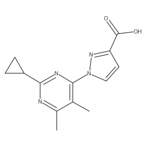 1-(2-Cyclopropyl-5,6-dimethylpyrimidin-4-yl)-1H-pyrazole-3-carboxylic acid结构式