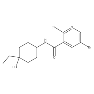 5-bromo-2-chloro-N-(4-ethyl-4-hydroxycyclohexyl)pyridine-3-carboxamide结构式
