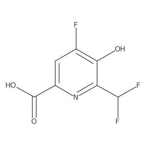 2-(Difluoromethyl)-4-fluoro-3-hydroxypyridine-6-carboxylic acid结构式