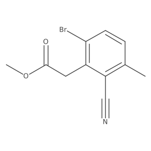 Methyl 6-bromo-2-cyano-3-methylphenylacetate结构式