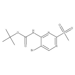 tert-Butyl (5-bromo-2-(methylsulfonyl)pyrimidin-4-yl)carbamate结构式