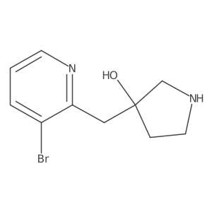 3-[(3-Bromopyridin-2-yl)methyl]pyrrolidin-3-ol结构式