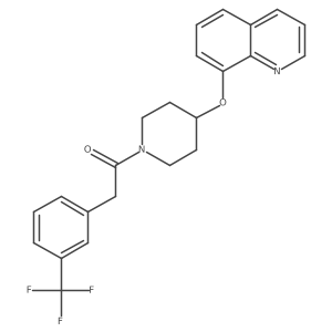1-(4-(Quinolin-8-yloxy)piperidin-1-yl)-2-(3-(trifluoromethyl)phenyl)ethanone结构式