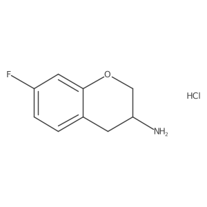7-fluoro-3,4-dihydro-2H-1-benzopyran-3-amine hydrochloride结构式