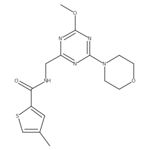N-((4-methoxy-6-morpholino-1,3,5-triazin-2-yl)methyl)-4-methylthiophene-2-carboxamide结构式