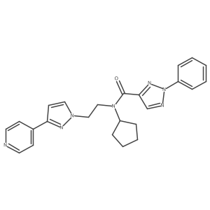 N-cyclopentyl-2-phenyl-N-(2-(3-(pyridin-4-yl)-1H-pyrazol-1-yl)ethyl)-2H-1,2,3-triazole-4-carboxamide Structure