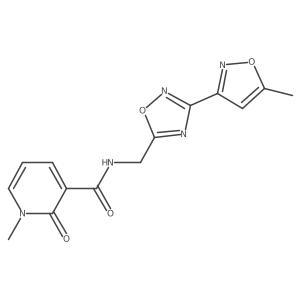 1-methyl-N-((3-(5-methylisoxazol-3-yl)-1,2,4-oxadiazol-5-yl)methyl)-2-oxo-1,2-dihydropyridine-3-carboxamide Structure