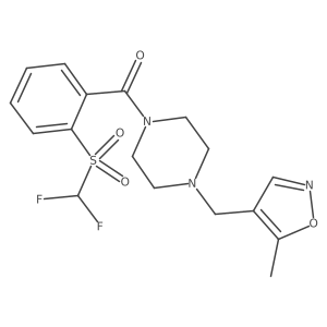 (2-((Difluoromethyl)sulfonyl)phenyl)(4-((5-methylisoxazol-4-yl)methyl)piperazin-1-yl)methanone结构式