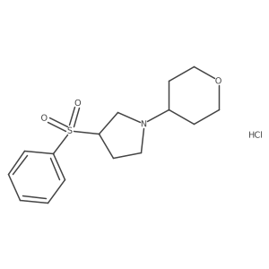 3-(phenylsulfonyl)-1-(tetrahydro-2H-pyran-4-yl)pyrrolidine hydrochloride结构式