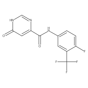 N-(4-fluoro-3-(trifluoromethyl)phenyl)-6-hydroxypyrimidine-4-carboxamide结构式