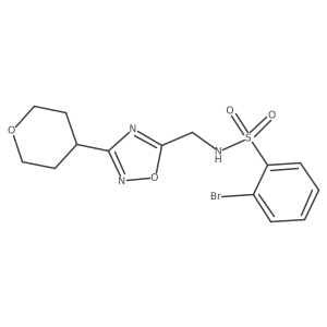 2-bromo-N-((3-(tetrahydro-2H-pyran-4-yl)-1,2,4-oxadiazol-5-yl)methyl)benzenesulfonamide结构式