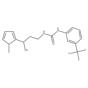 1-(3-hydroxy-3-(1-methyl-1H-pyrrol-2-yl)propyl)-3-(3-(trifluoromethyl)phenyl)urea结构式