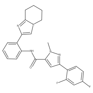 3-(2,4-difluorophenyl)-1-methyl-N-(2-(5,6,7,8-tetrahydroimidazo[1,2-a]pyridin-2-yl)phenyl)-1H-pyrazole-5-carboxamide结构式