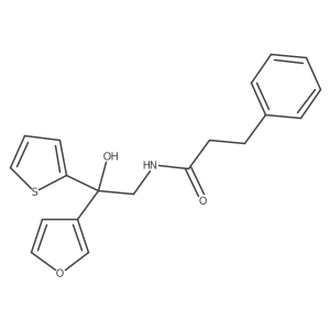 N-(2-(furan-3-yl)-2-hydroxy-2-(thiophen-2-yl)ethyl)-3-phenylpropanamide结构式
