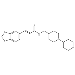 (E)-3-(benzo[d][1,3]dioxol-5-yl)-N-((1-(tetrahydro-2H-pyran-4-yl)piperidin-4-yl)methyl)acrylamide结构式