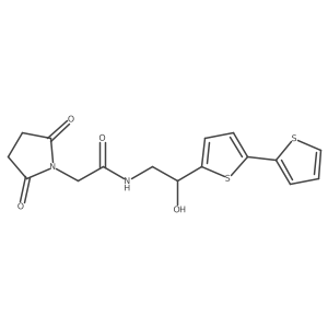 N-(2-{[2,2'-bithiophene]-5-yl}-2-hydroxyethyl)-2-(2,5-dioxopyrrolidin-1-yl)acetamide结构式