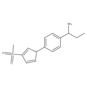 (1R)-1-[4-(4-methanesulfonyl-1H-pyrazol-1-yl)phenyl]propan-1-amine Structure