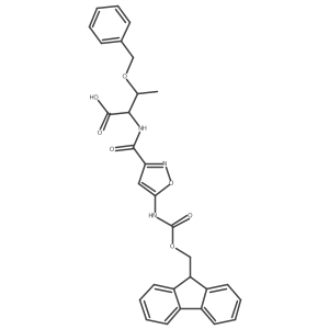 (2S,3R)-3-(benzyloxy)-2-{[5-({[(9H-fluoren-9-yl)methoxy]carbonyl}amino)-1,2-oxazol-3-yl]formamido}butanoic acid结构式