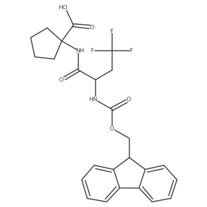 1-[2-({[(9H-fluoren-9-yl)methoxy]carbonyl}amino)-4,4,4-trifluorobutanamido]cyclopentane-1-carboxylic acid Structure