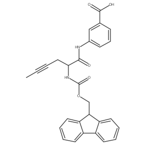 3-[2-({[(9H-fluoren-9-yl)methoxy]carbonyl}amino)hex-4-ynamido]benzoic acid结构式