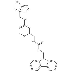 2-ethyl-2-{[4-({[(9H-fluoren-9-yl)methoxy]carbonyl}amino)-3-methoxybutanamido]methyl}butanoic acid Structure