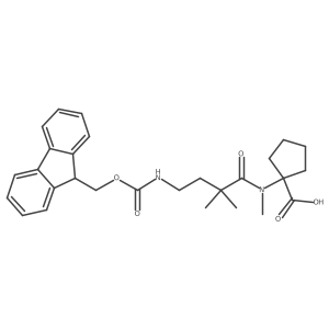 1-[4-({[(9H-fluoren-9-yl)methoxy]carbonyl}amino)-N,2,2-trimethylbutanamido]cyclopentane-1-carboxylic acid结构式
