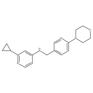 6-cyclopropyl-N-((6-morpholinopyridin-3-yl)methyl)pyrimidin-4-amine结构式