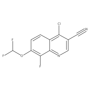 4-Chloro-7-(difluoromethoxy)-8-fluoroquinoline-3-carbonitrile结构式