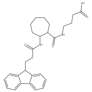 rac-4-{[(1R,2S)-2-({[(9H-fluoren-9-yl)methoxy]carbonyl}amino)cycloheptyl]formamido}butanoic acid Structure