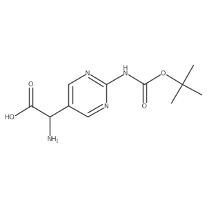 2-Amino-2-(2-{[(tert-butoxy)carbonyl]amino}pyrimidin-5-yl)acetic acid Structure