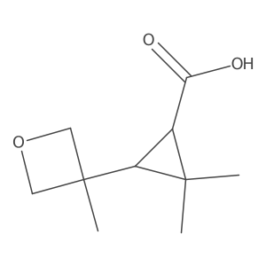 2,2-Dimethyl-3-(3-methyloxetan-3-yl)cyclopropane-1-carboxylic acid结构式