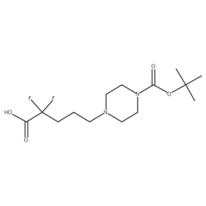 5-{4-[(Tert-butoxy)carbonyl]piperazin-1-yl}-2,2-difluoropentanoic acid结构式