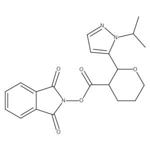 rac-1,3-dioxo-2,3-dihydro-1H-isoindol-2-yl (2R,3R)-2-[1-(propan-2-yl)-1H-pyrazol-5-yl]oxane-3-carboxylate Structure