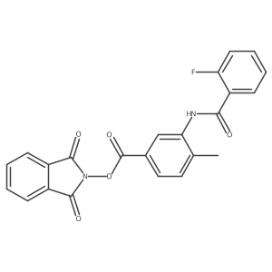 1,3-dioxo-2,3-dihydro-1H-isoindol-2-yl 3-(2-fluorobenzamido)-4-methylbenzoate结构式