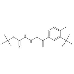 tert-Butyl N-[2-[4-fluoro-3-(trifluoromethyl)phenyl]allylamino]carbamate结构式